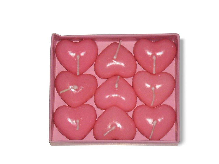 Svíčka srdce plovoucí 4cm box 9ks růžové | Svíčky, svícny a lampové oleje Svíčka srdce plovoucí 4cm box 9ks růžové | Svíčky, svícny a lampové oleje